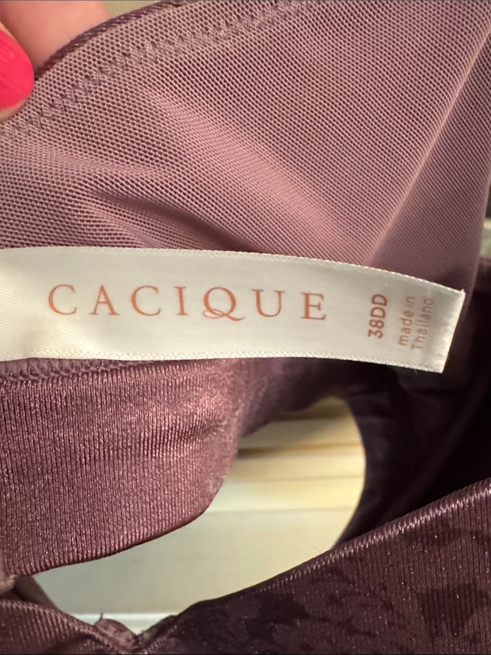 Cacique Lightly aligned Full Coverage Jacquard Bra - Lavender - Picture 2 of 5
